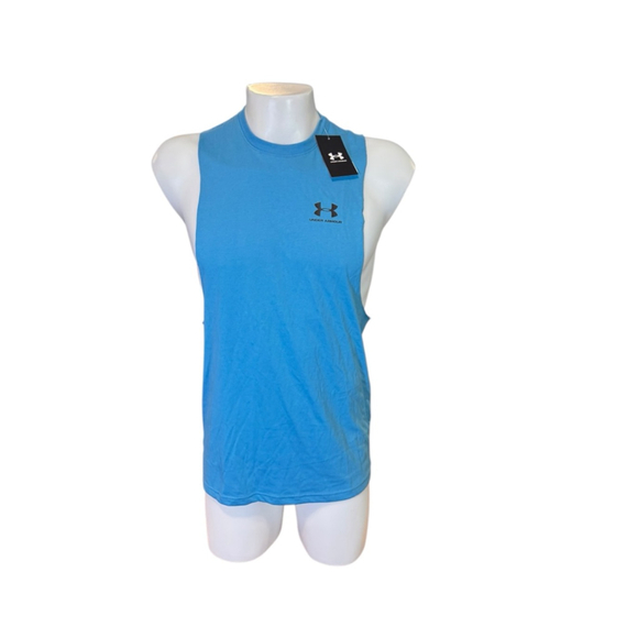 Men's Under Armour Blue Black Tank Top Size M - Picture 1 of 3